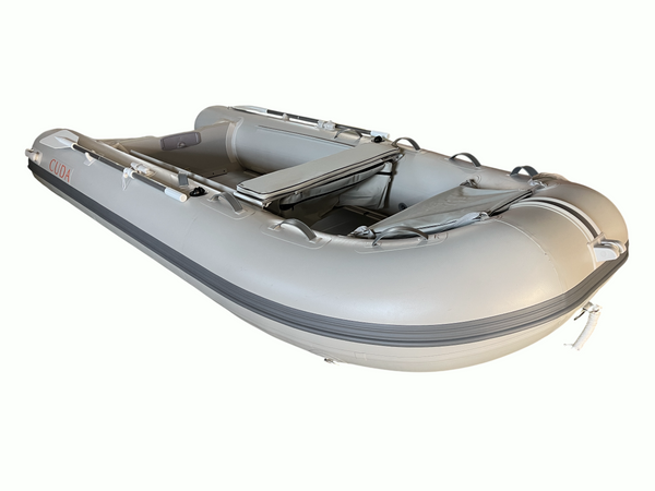 Πλάγια όψη εμπρός CUDA 3.6m, διπλή προστασία στα μπαλόνια για τράβηγμα στην ακτή.