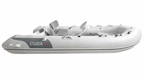 Πλάγια δεξιά όψη του φουσκωτού σκάφους CUDA PRO 360 RIB Grey.