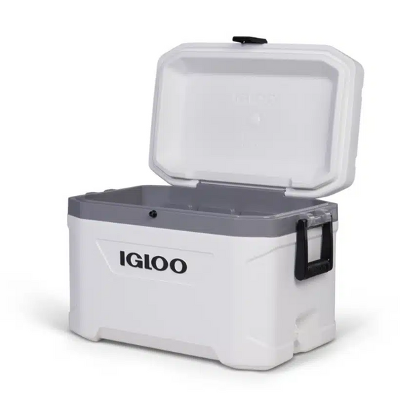 Εσωτερική όψη του φορητού ψυγείου Igloo Marine Ultra 54 Latitude με ανοιχτό το καπάκι, που αναδεικνύει τον μεγάλο αποθηκευτικό χώρο των 51 λίτρων.