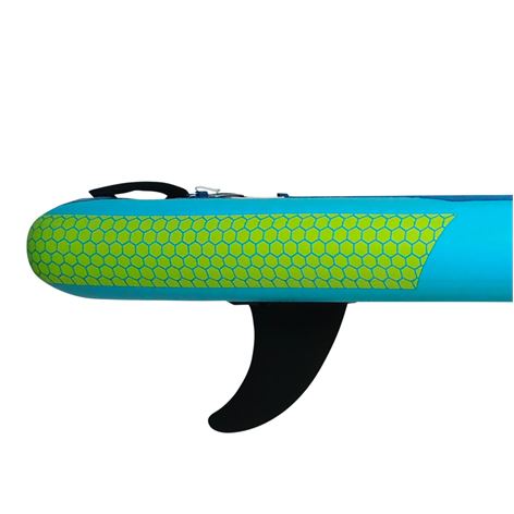Πίσω όψη της σανίδας SUP Wattsup Bream 10'6" όπου φαίνεται η κάτω επιφάνεια και το σύστημα με τα 3 πτερύγια (fins).