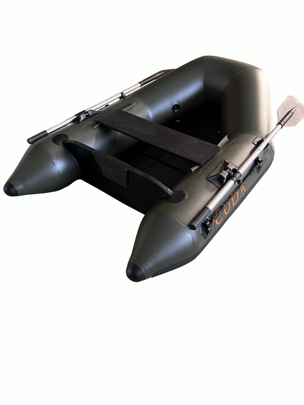 Βοηθητικό dinghy CUDA 1.85m Olive Green, πλάγια οπίσθια όψη με ενισχύσεις.