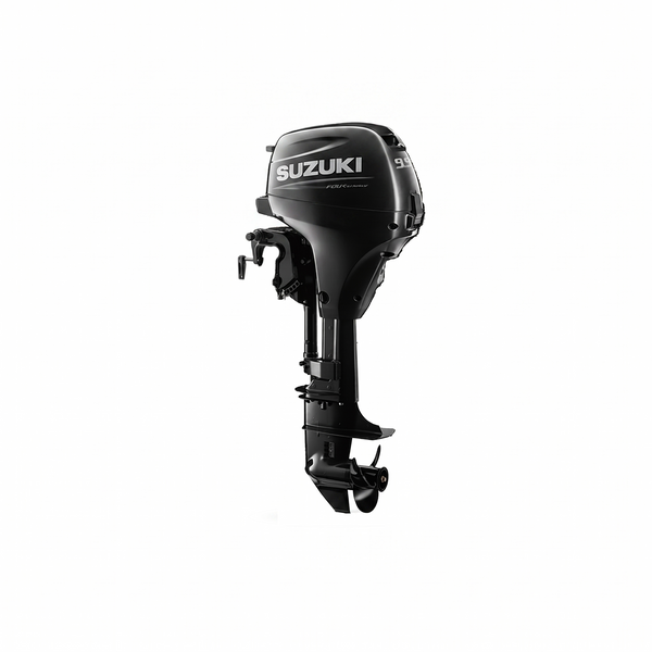 Τετράχρονη εξωλέμβια μηχανή Suzuki DF9.9B με μίζα και χειριστήριο, διαθέσιμη σε εκδόσεις BRS και BRL.