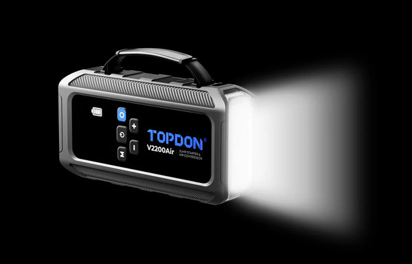 Εκκινητής λιθίου TOPDON V2200Air 2200A και τρόμπα φουσκώματος ελαστικών 2-σε-1