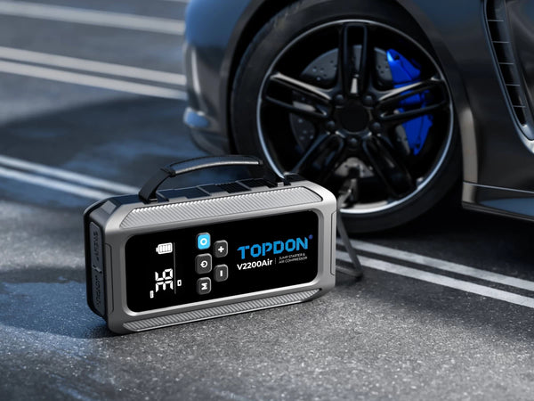 Εκκινητής λιθίου TOPDON V2200Air 2200A και τρόμπα φουσκώματος ελαστικών 2-σε-1