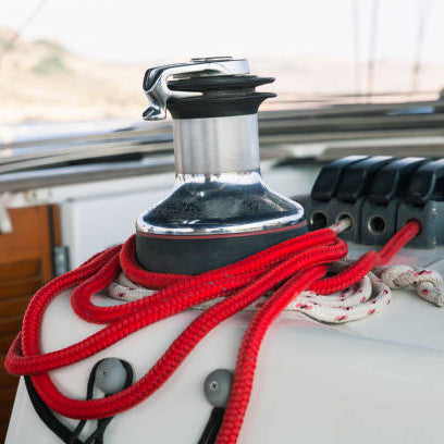 Κόκκινο πολυεστερικό σχοινί 12 mm σε χρήση
